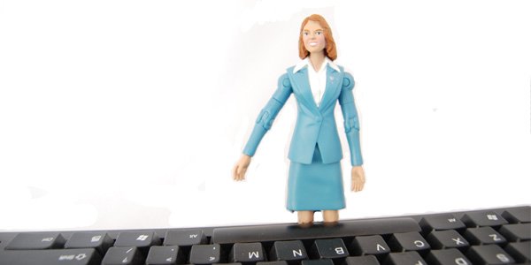 Knowledge is mommy power geek mom at keyboard