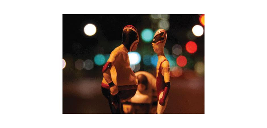 FITC Custom Luchador Metal Figures Painted