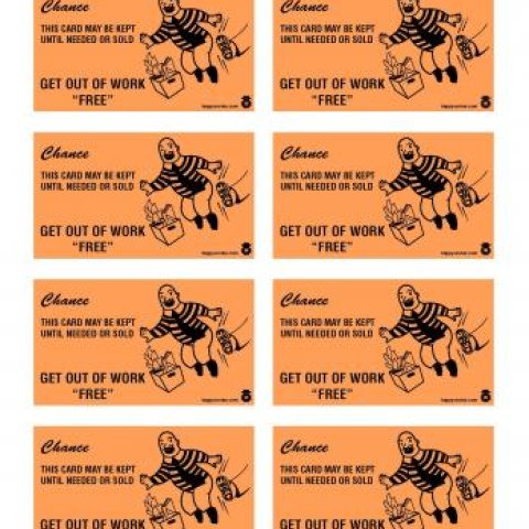 Get out of work free monopoly card for office